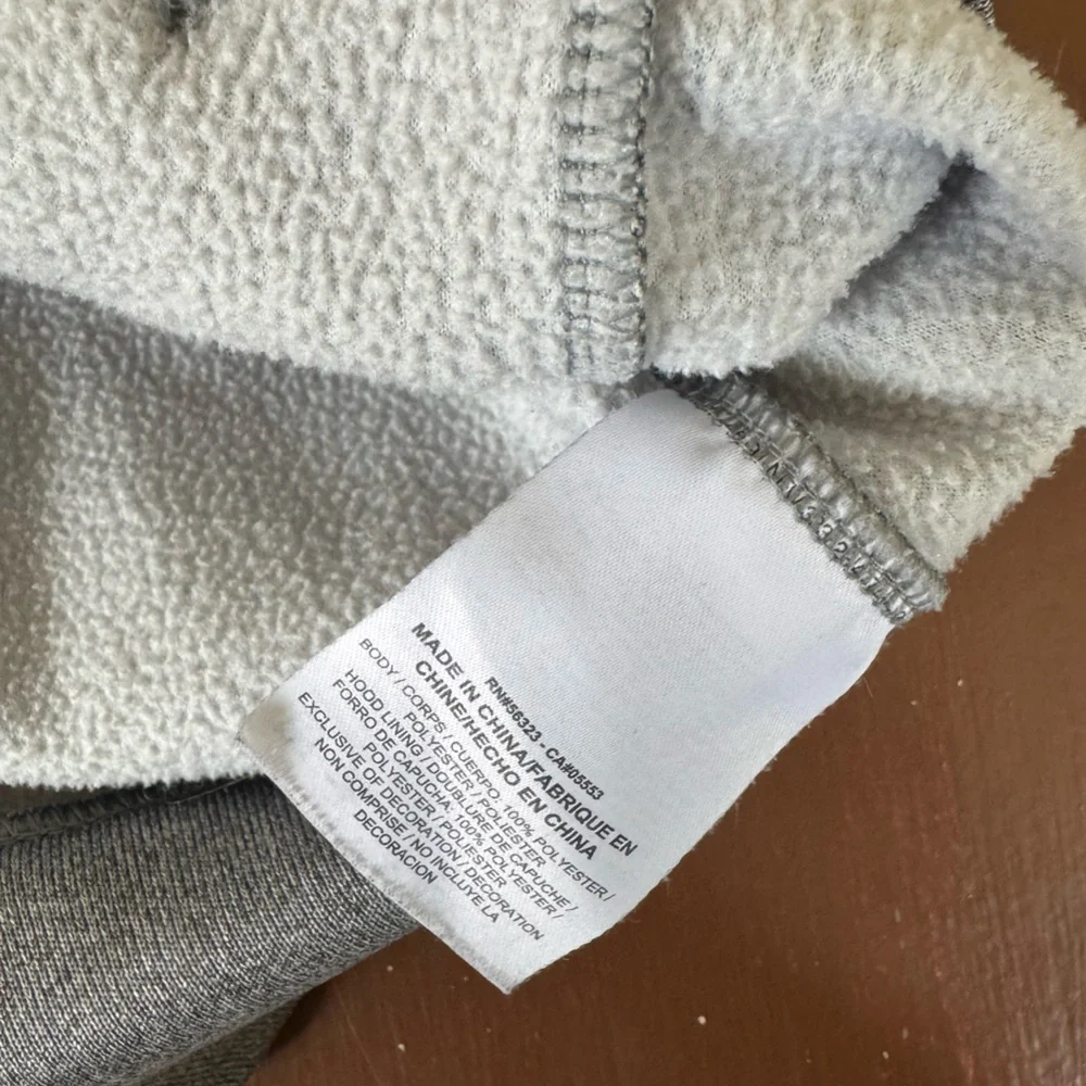 Youth Large Nike Gray Full-Zip Hoodie